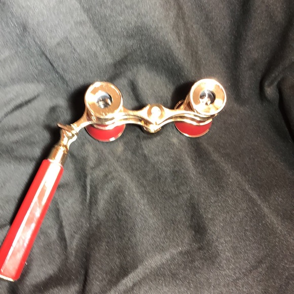 NIB theater glasses 3x25 Red and Gold foldable handle - Picture 4 of 6